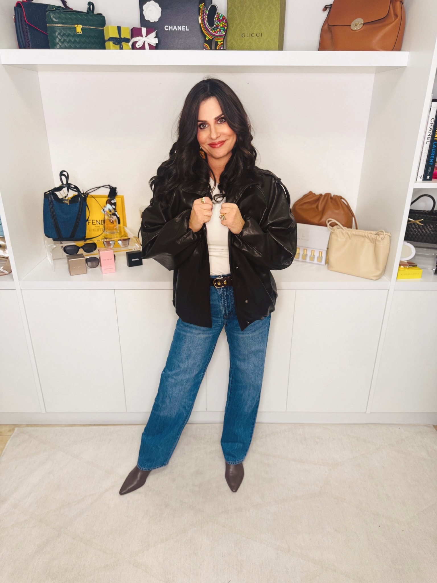 Faux leather jacket perfect for the season . Lightweight and lined . Wearing a sm . #fauxleatherjacket  #falljacket 

#LTKOver40 #LTKootd #LTKSeasonal