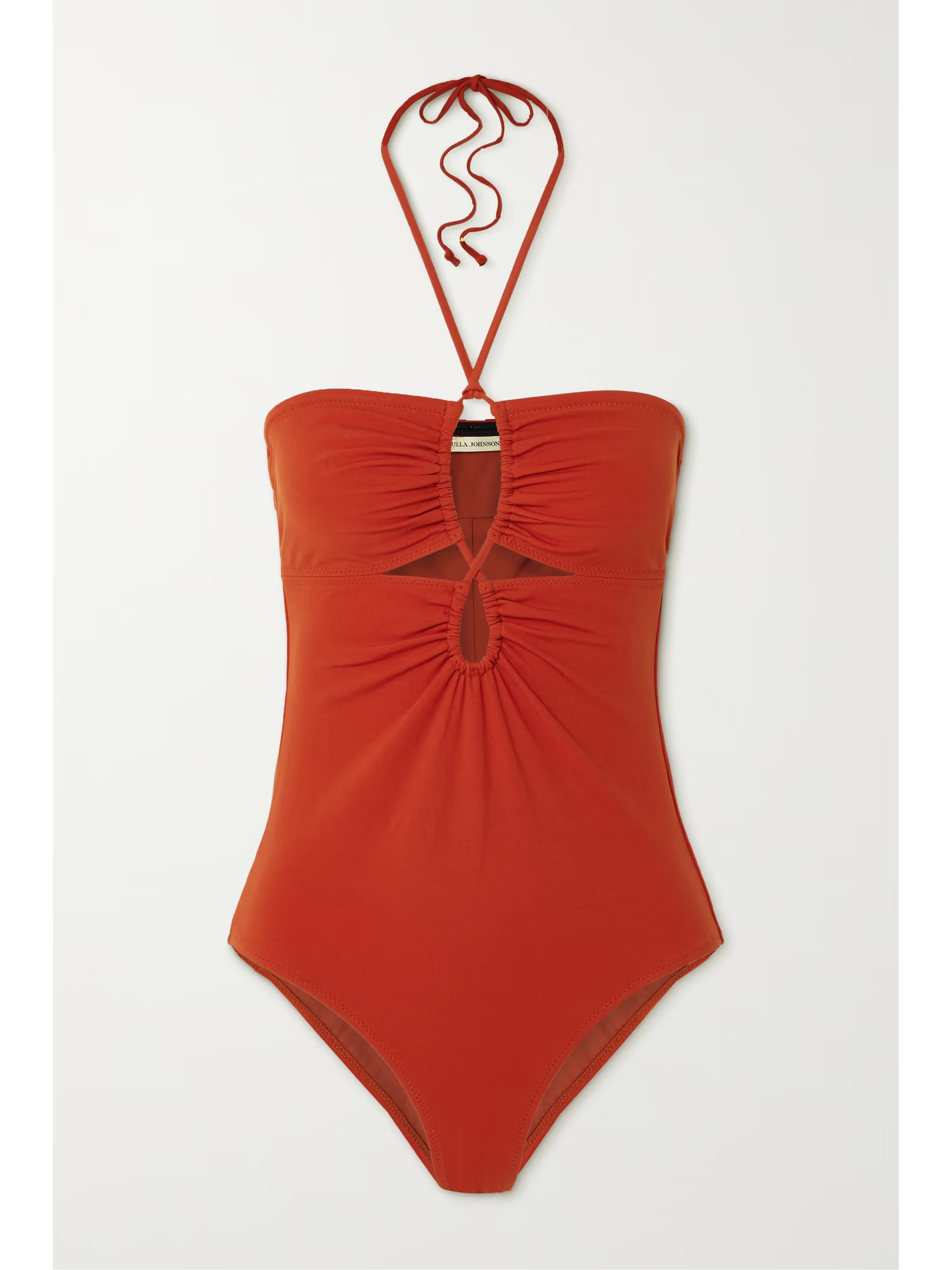Minorca cutout ruched halterneck swimsuit | NET-A-PORTER (US)