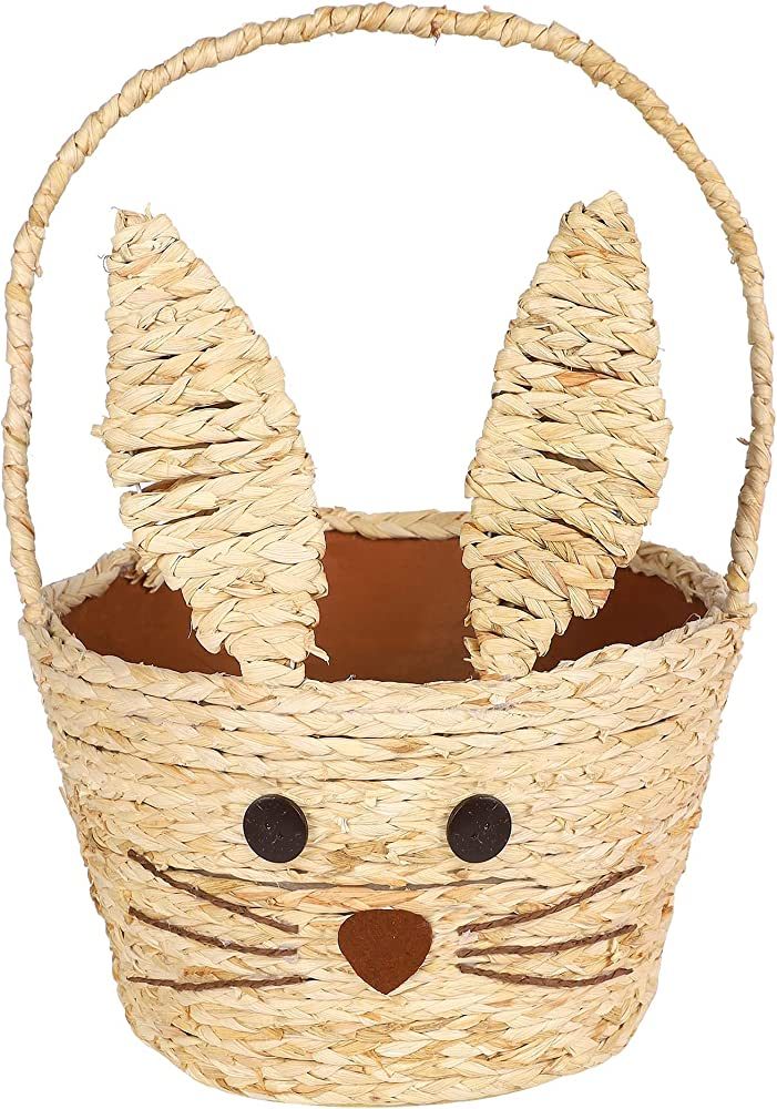 Juegoal Easter Bunny Woven Basket for Party Favors, Handmade Straw Wicker Easter Candy Eggs Baskets  | Amazon (US)