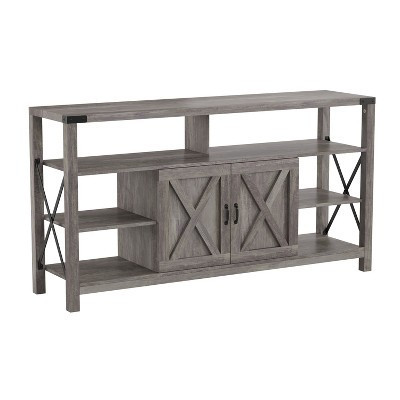 Merrick Lane 60" Media Console in Graywash for 55+ Inch TV's with Open and Closed Storage | Target