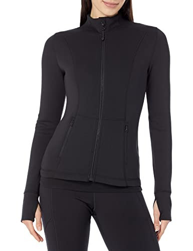 Amazon Essentials Women's Active Sweat Zip Through Jacket, Black, XX-Large | Amazon (US)