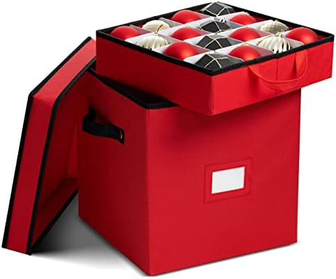 Zober Christmas Ornament Storage Box - Stores 64 Ornaments - Non-Woven, Tear- Proof Christmas Orn... | Amazon (US)