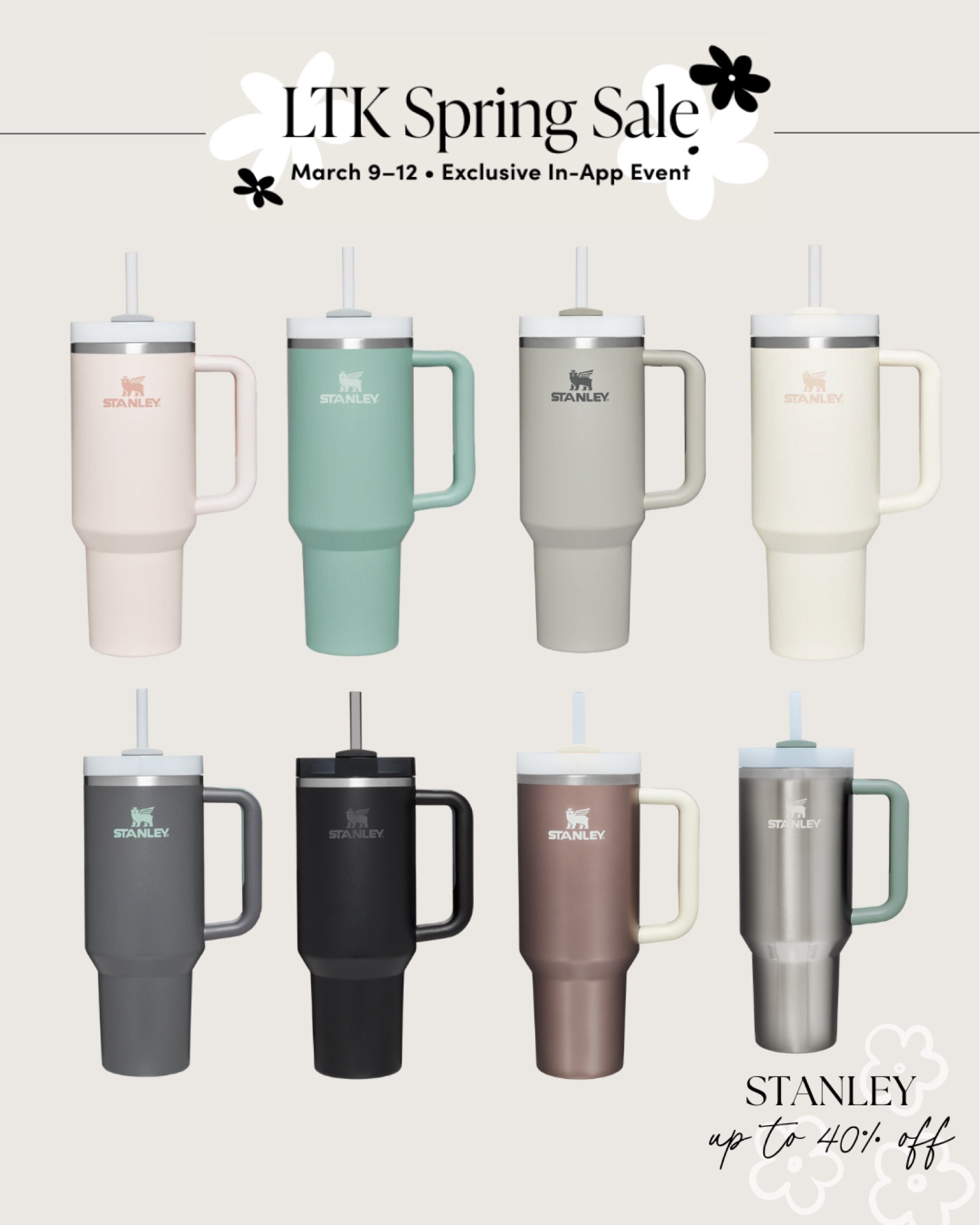 Stanley tumblers up to 40% off! LTK Spring Sale

Stanley cup, Stanley tumbler, cup with handle, water bottle, viral water bottle 

#LTKunder50 #LTKSale #LTKsalealert