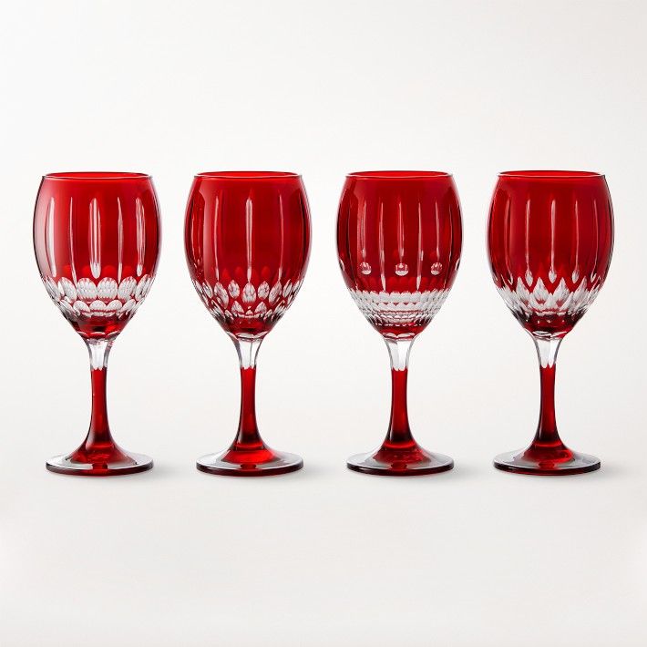 Wilshire Jewel Cut Mixed Wine Glasses, Set of 4 | Williams-Sonoma
