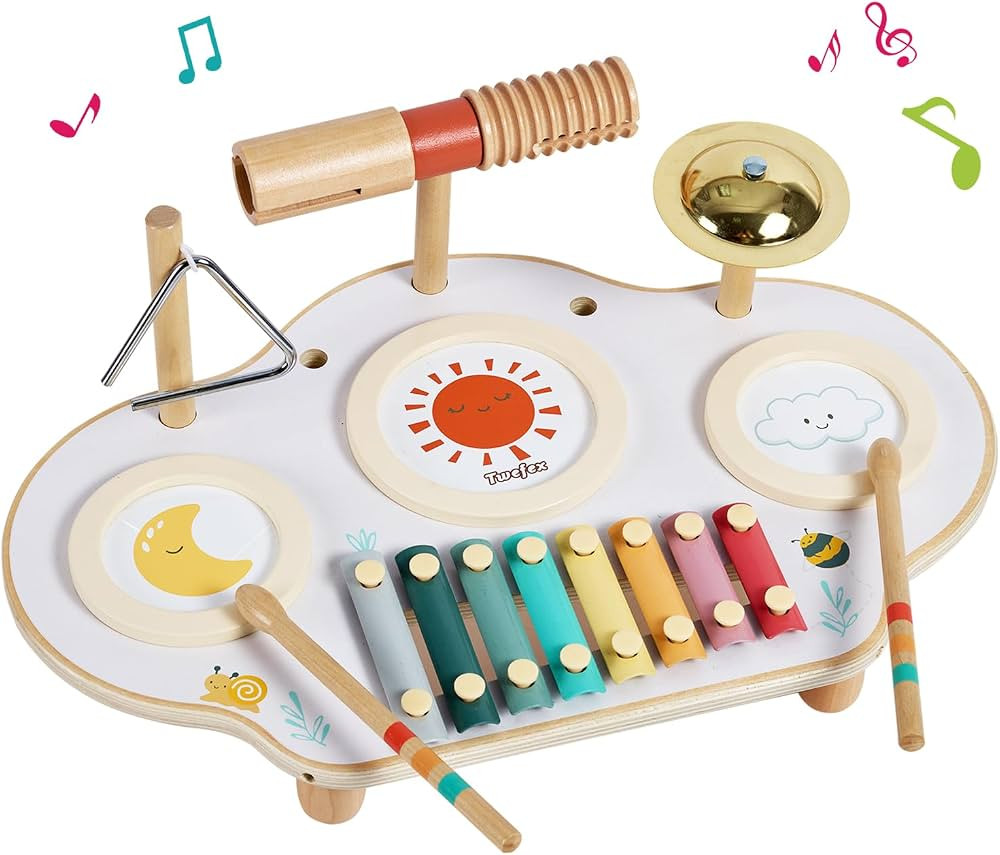 Kids Drum Set - 9 in 1 Baby Drum Set for Toddlers - Montessori Musical Instruments Toy for Babies... | Amazon (US)