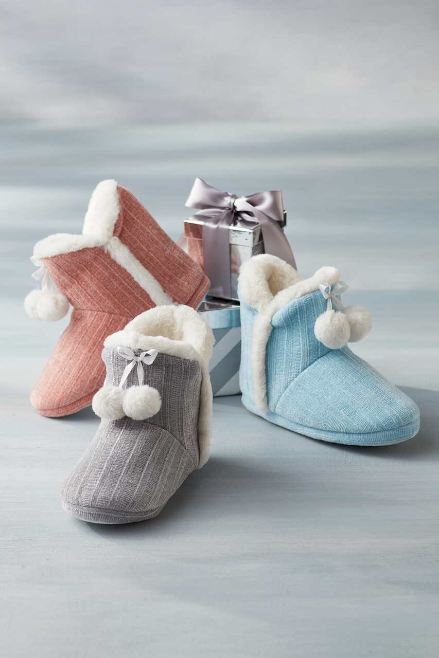 Ashlyn Cabled Bootie Slippers | Soft Surroundings