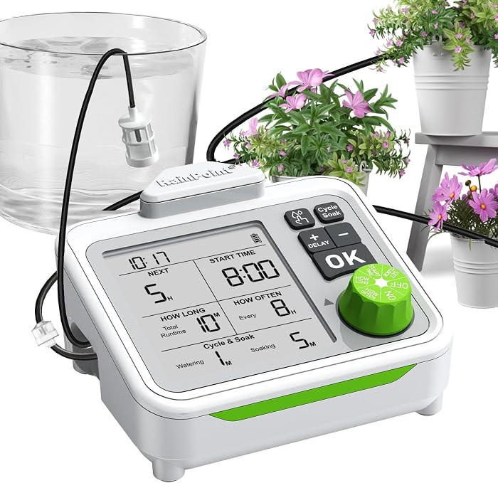 RAINPOINT Large Display Automatic Plant Waterer Indoor for Pot Plant,Cycle & Soak Mode Vacation S... | Amazon (US)