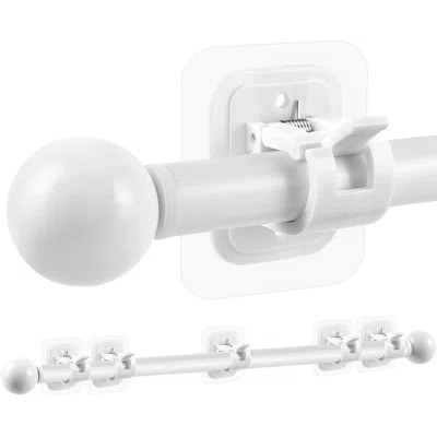 Curtain Rods No Drilling for Windows 48 to 84-96 Inch,5/8 Inch Diameter Drapey Pole with No Drill | Wayfair Professional