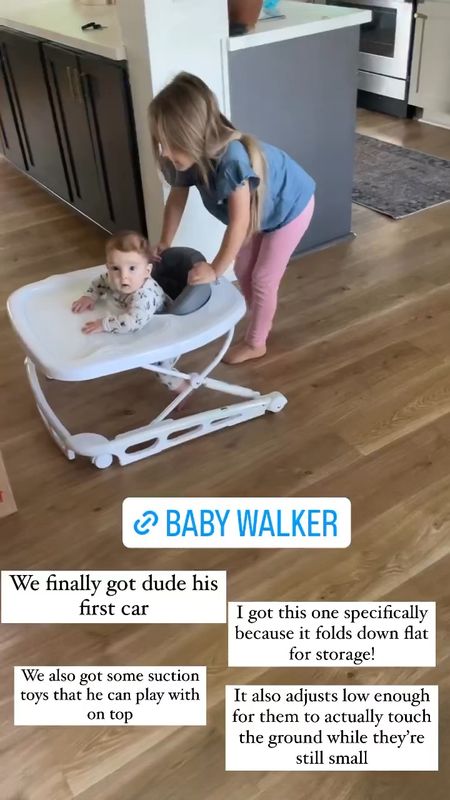 I got this Baby Walker because it folds flat for easy storage. And it’s adjustable height allows baby to actually touch the floor.

#LTKbaby #LTKkids #LTKGiftGuide