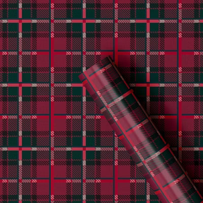 30" 90 sq ft Christmas Roll Wrap Tartan Plaid - Wondershop™ | Target