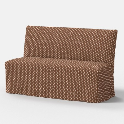 57" Jean Slipcovered Dining Banquette Bagru Block Brown - Threshold™ | Target