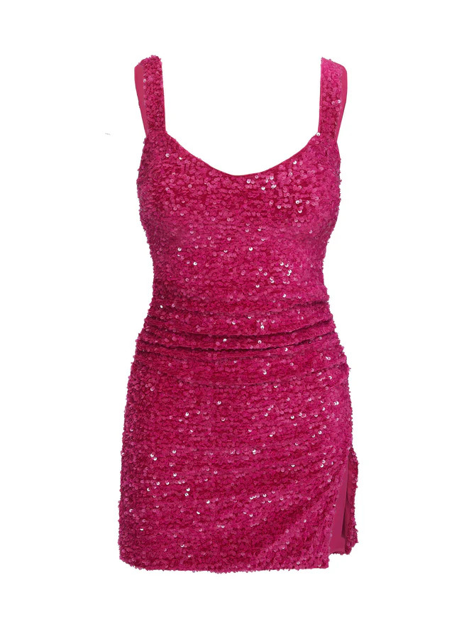 Centerfold Sequin Mini Dress Pink | Princess Polly US