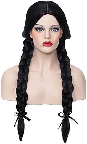 Wednesday Cosplay Wig |GAVAP 28" Long Black Braided Wig for Women Cosplay Costume Halloween Party Wi | Amazon (US)