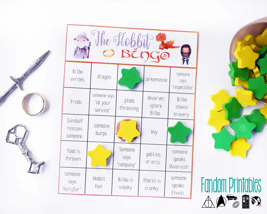The Hobbit-inspired BINGO Cards (10 Different Cards) - Etsy | Etsy (US)