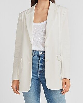 LadyGang Knit Ponte Boyfriend Blazer | Express