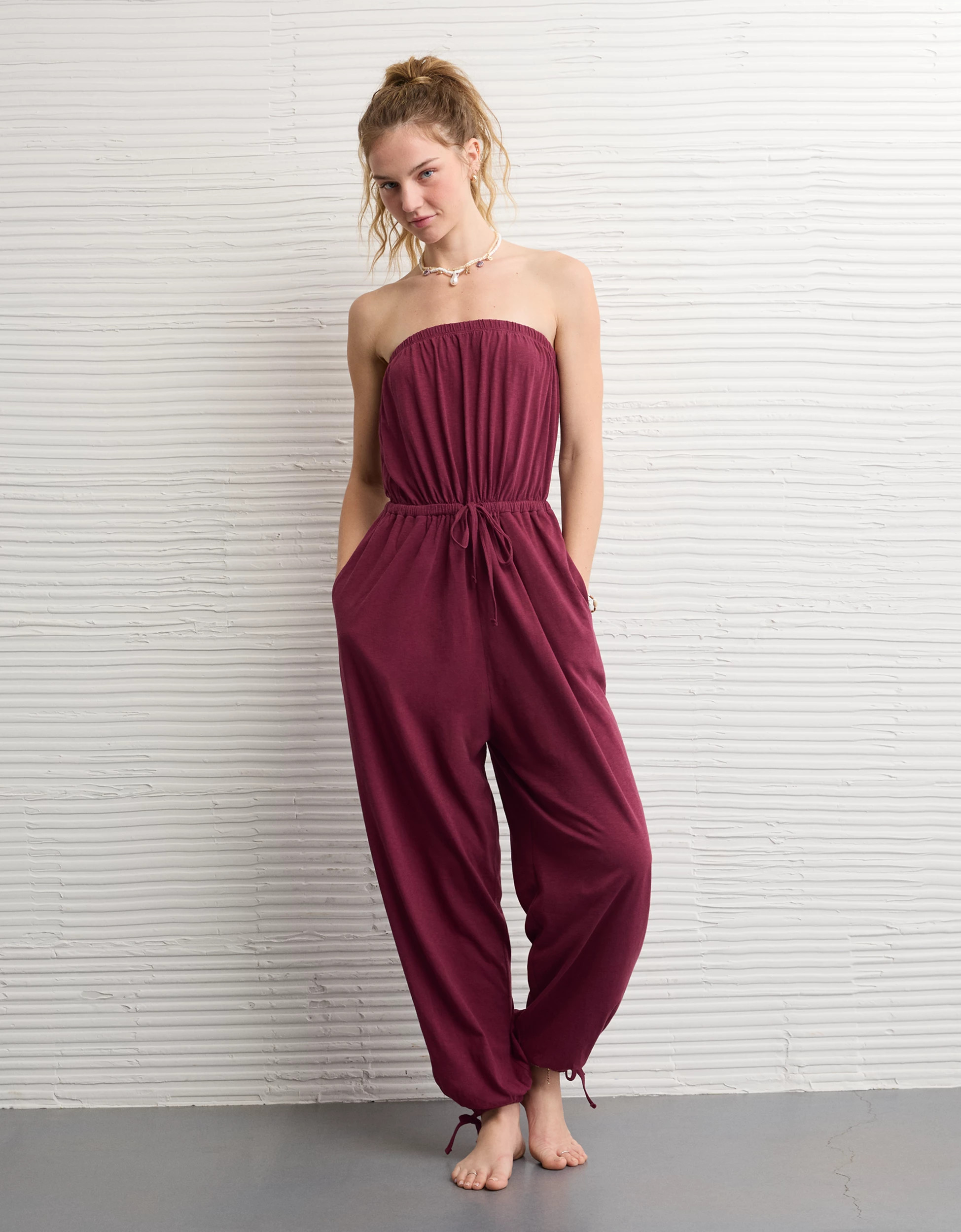 AE Sunchaser Strapless Jumpsuit | American Eagle Outfitters (US & CA)