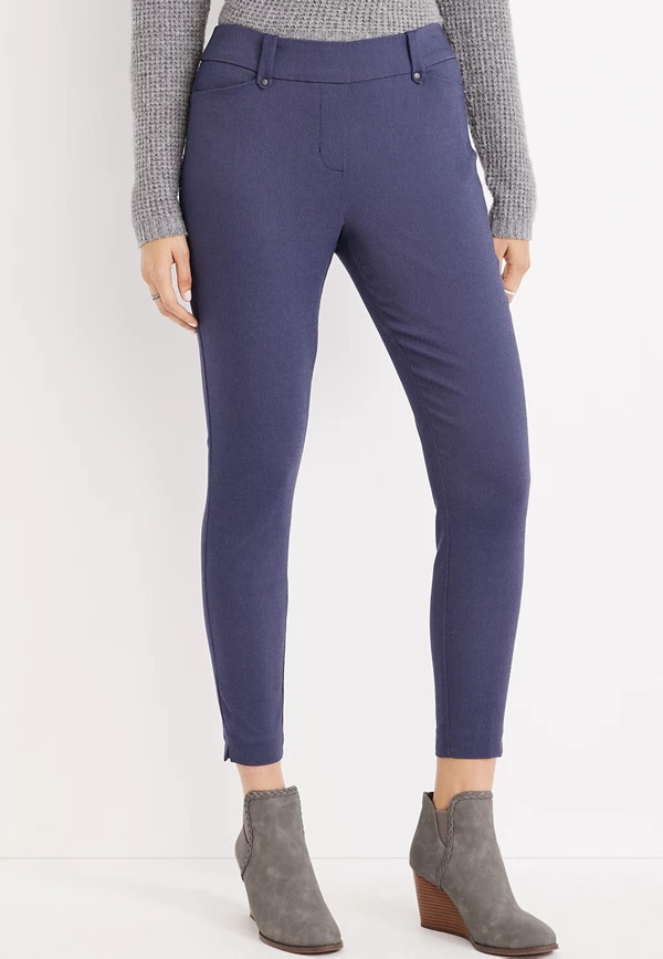 Blue Bengaline Skinny Ankle Pant | Maurices