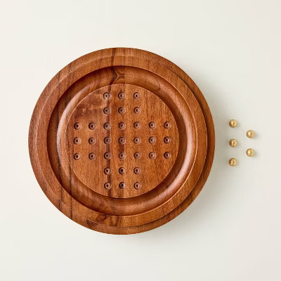 Wood and Brass Marble Solitaire - Hearth & Hand™ with Magnolia | Target