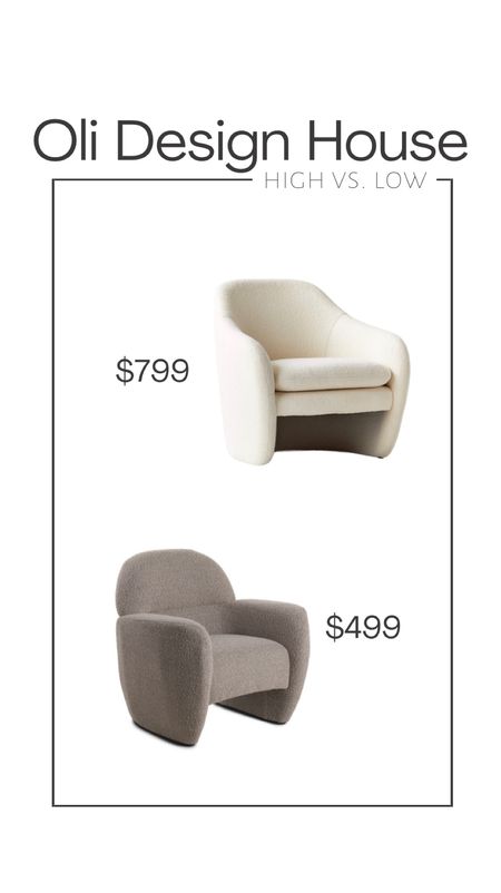 Look for less…grey Boucle accent chair with armrests and open under the seat area

#LTKstyletip #LTKhome #LTKFind