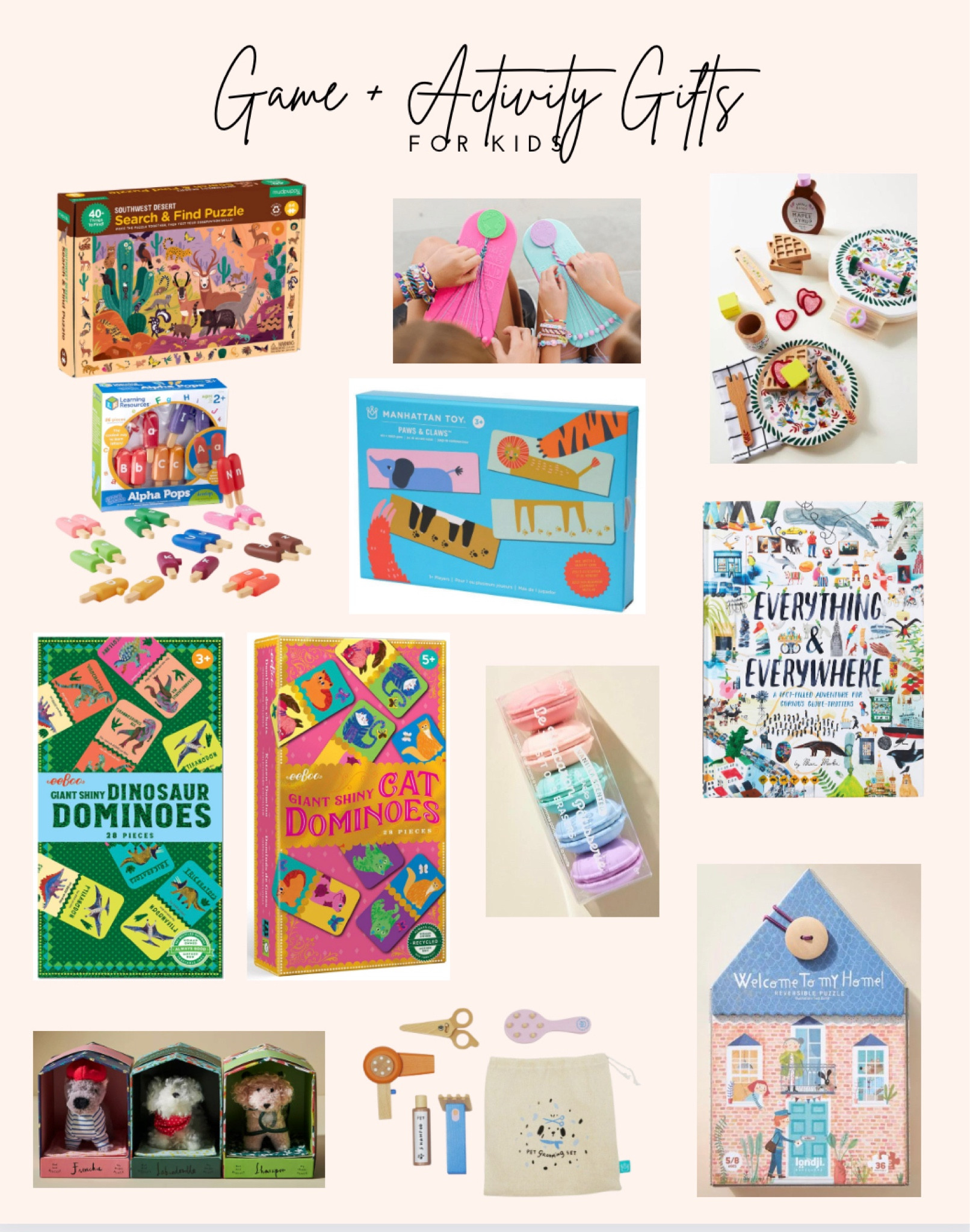 Kids games and activities gifts. Anthropologie toys. Kids gifts. Tweens gifts. Girls gift ideas. Montessori affordable gifts. 

#LTKkids #LTKGiftGuide #LTKHoliday
