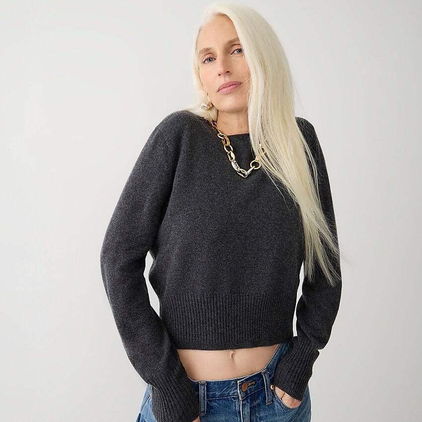 Cropped cashmere crewneck sweater | J. Crew US