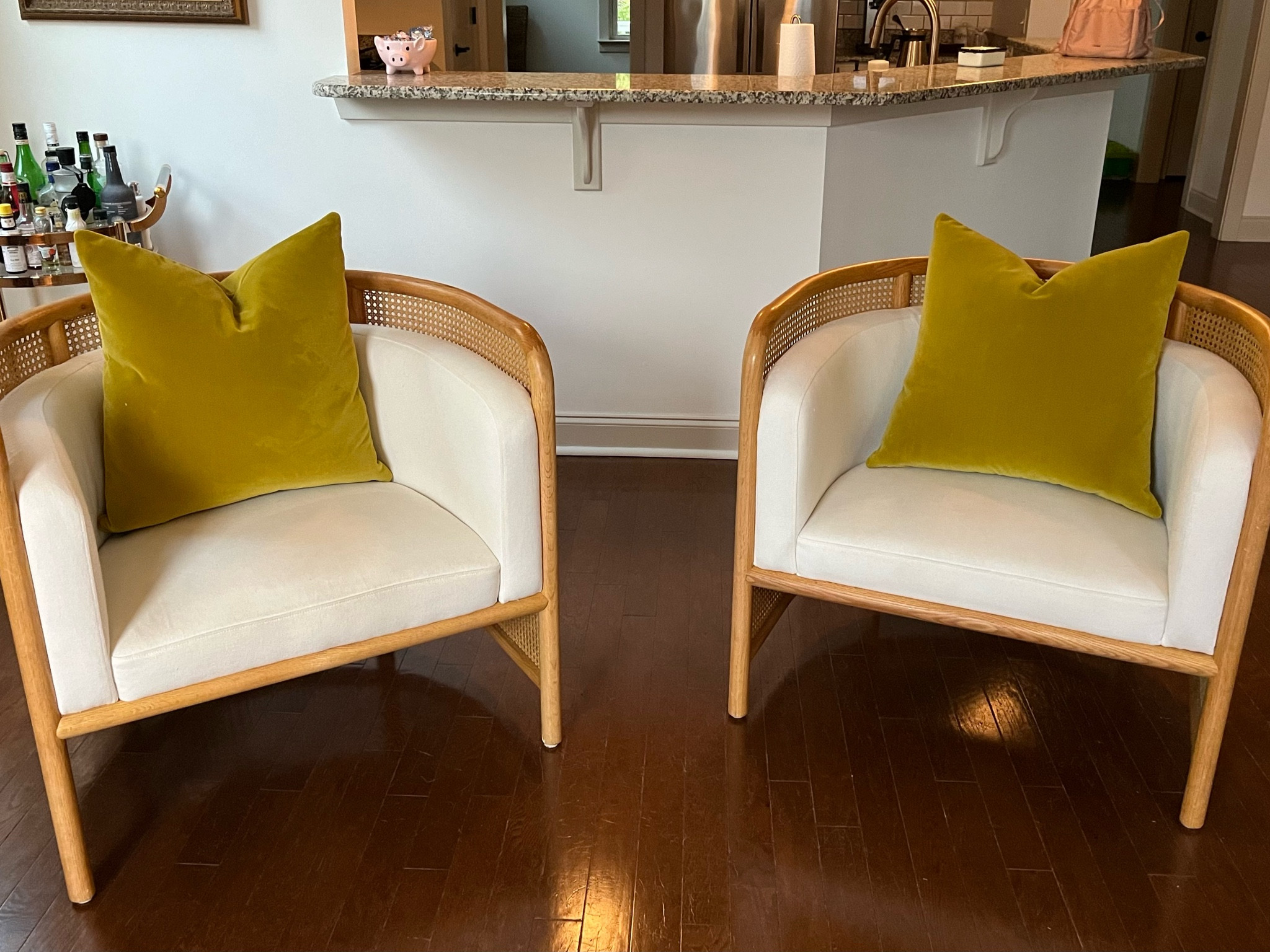 New pillows are in- now I need a table for cocktails 🍸 