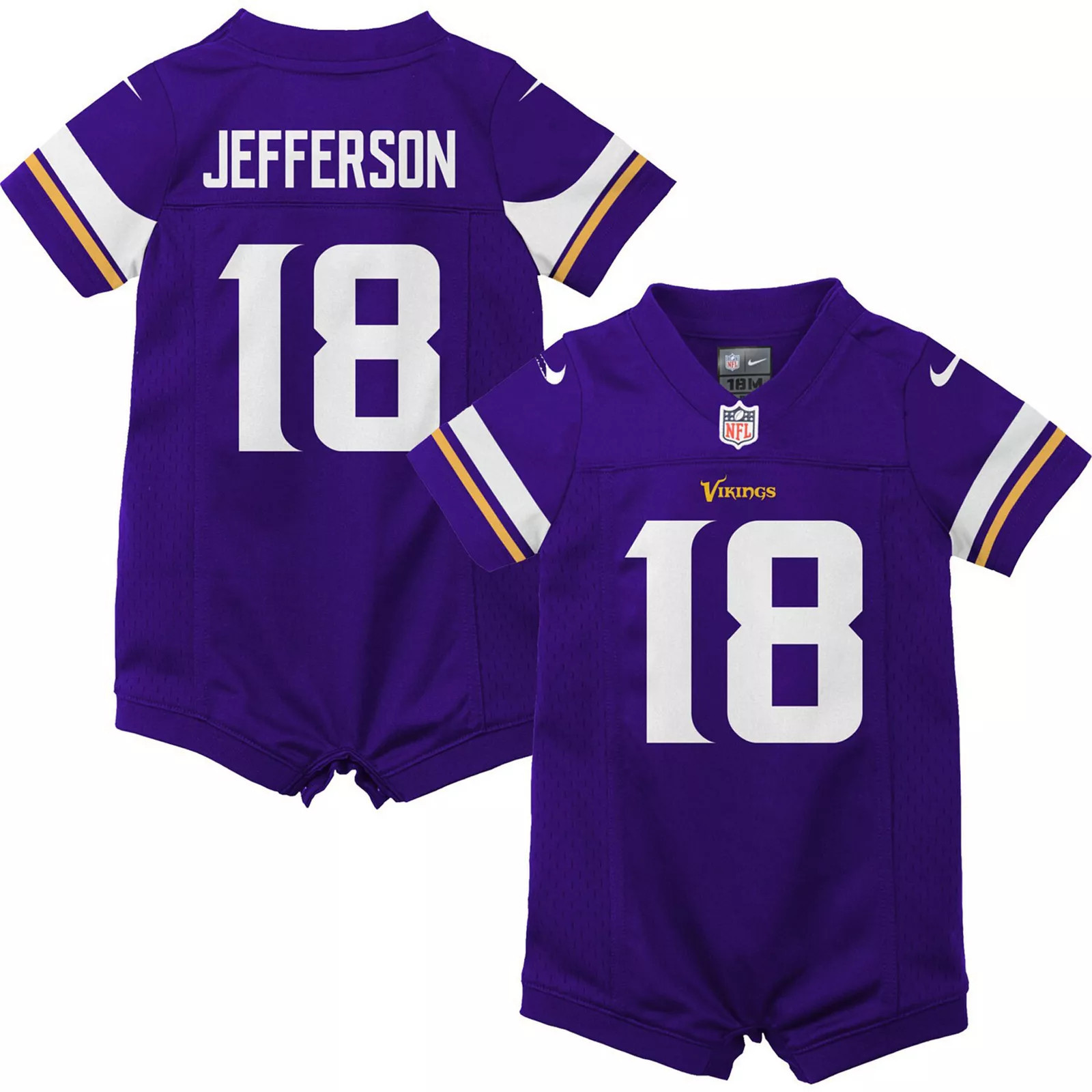 Newborn & Infant Nike Justin Jefferson Purple Minnesota Vikings Game Romper Jersey, Kids Unisex, Size: 0-3 Months | Kohl's