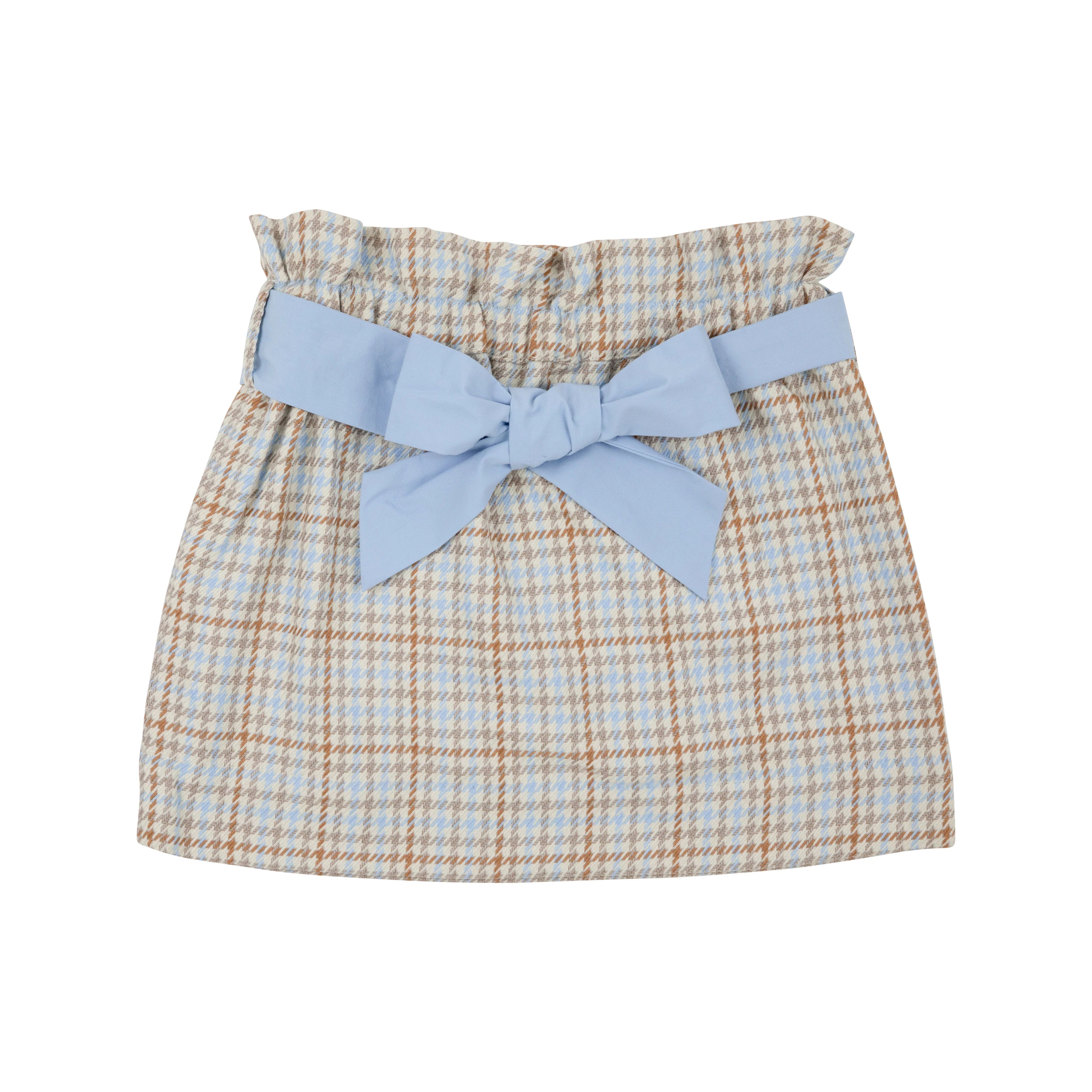 Beasley Bow Skirt - Henry Clay Houndstooth with Beale Street Blue Bow | The Beaufort Bonnet Company