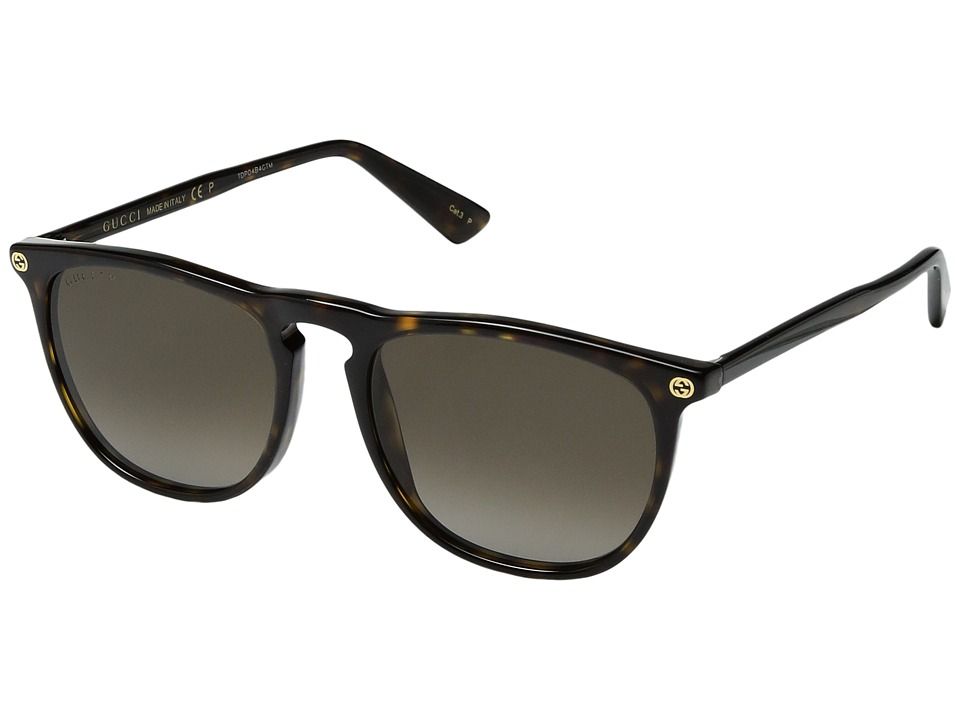 Gucci - GG0120S (Havana/Polar Brown Gradient) Fashion Sunglasses | Zappos