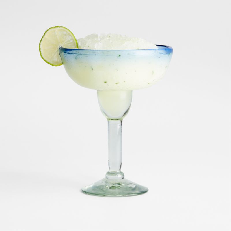 Pacifico 15-Oz. Blue Rim Margarita Glass + Reviews | Crate & Barrel | Crate & Barrel