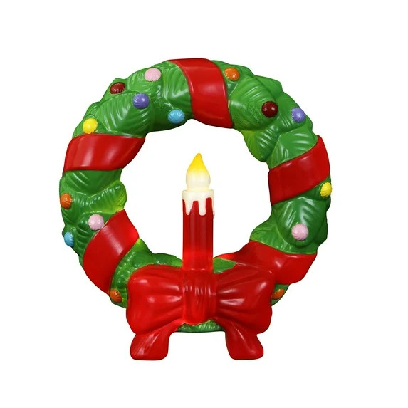 Mr. Christmas Decorative 12-inch Blow Mold Wreath, Green | Walmart (US)