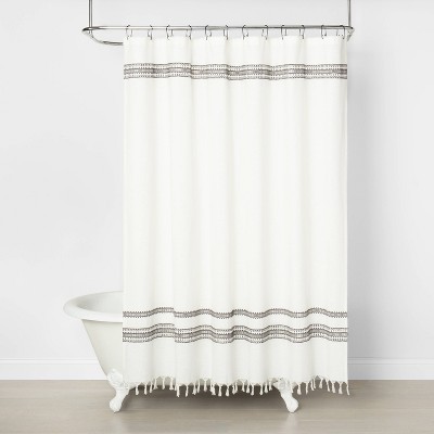 Embroidered Shower Curtain Railroad Gray - Hearth & Hand™ with Magnolia | Target
