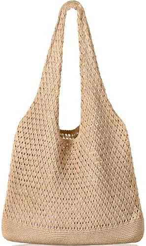 WantGor Crochet Bags, Beach Mesh Tote Bag Womens Shoulder Shopping Handbag Casual Travel Totes Ba... | Amazon (CA)