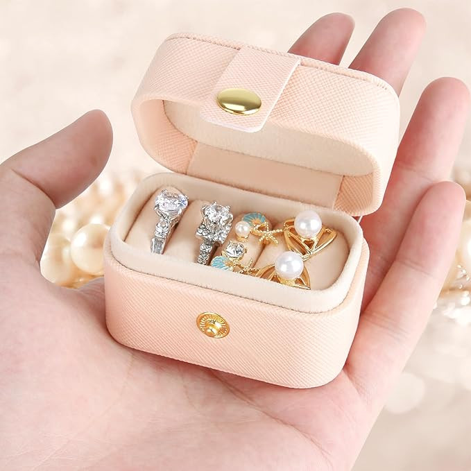 Small Travel Jewelry Box For Ring Stud Earring, Mini Jewelry Ring Holder for Multiple Rings, Port... | Amazon (US)