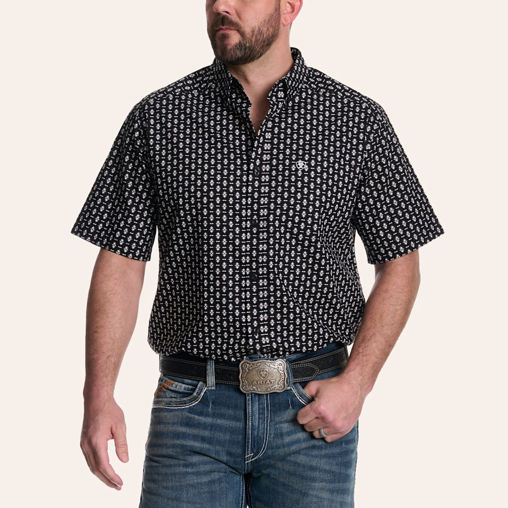 Ariat Men's Fedor Black Aztec Geo Print Shirt | Cavender's