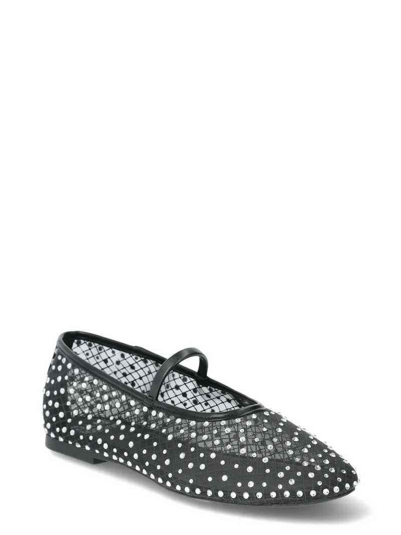 Madden NYC Women’s Mesh Ballet Flats with Rhinestones, Sizes 6-11 | Walmart (US)
