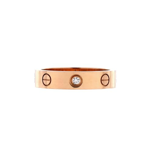 Cartier, Pre-Loved Love Wedding Band 1 Diamond Ring 18K Rose Gold with Diamond, Rose Gold | Amazon (US)