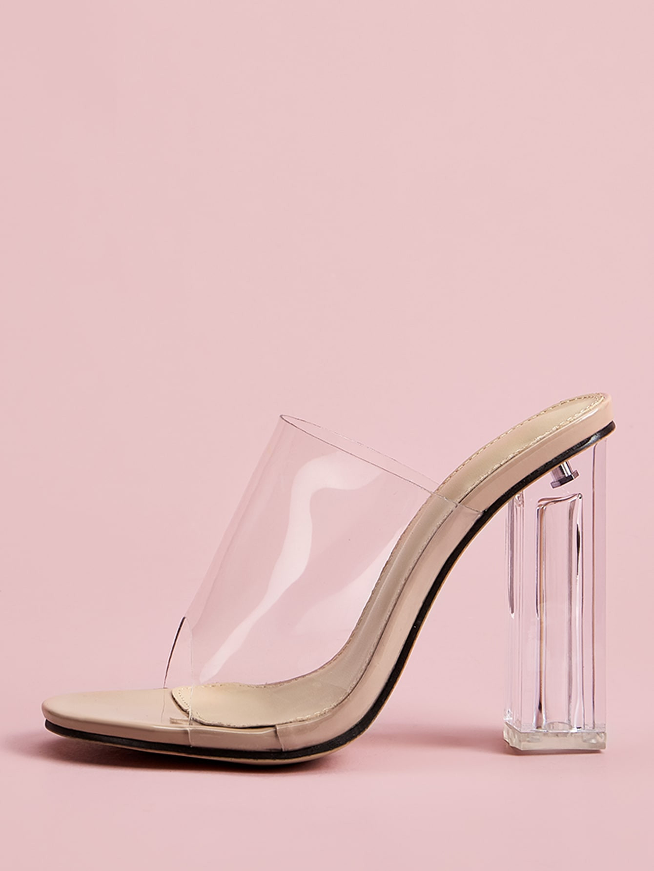 Clear Chunky Heeled Mules | SHEIN