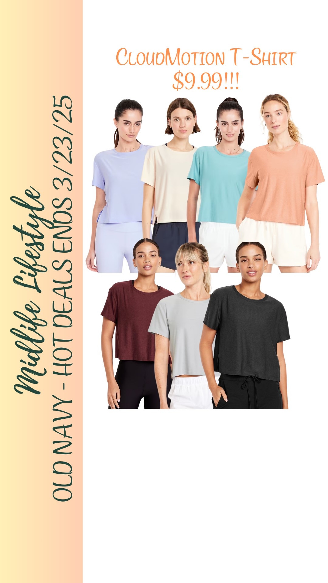 Elevate your everyday look with the Old Navy CloudMotion T-Shirt—now only $9.99 through 3/23/25! 🌟 

Soft, breathable, and perfect for layering or rocking solo. Don't wait, grab yours today! 

#OldNavy #CloudMotion #SaleAlert

#LTKSaleAlert
