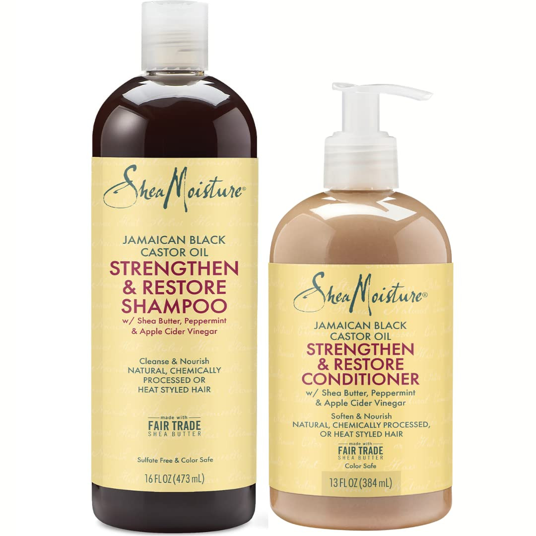 Set de champú y acondicionador de karité SheaMoisture, ayuda a fortalecer, hacer crecer y resta... | Amazon (US)