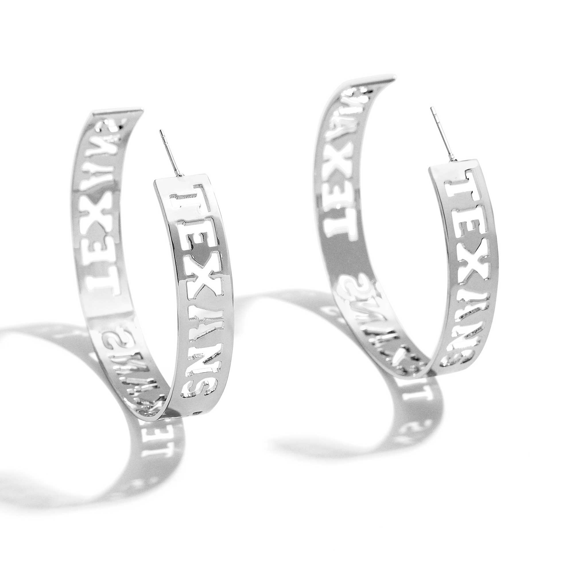 WEAR by Erin Andrews x Baublebar Silver Houston Texans Large Cutout Hoop Earrings | Fanatics