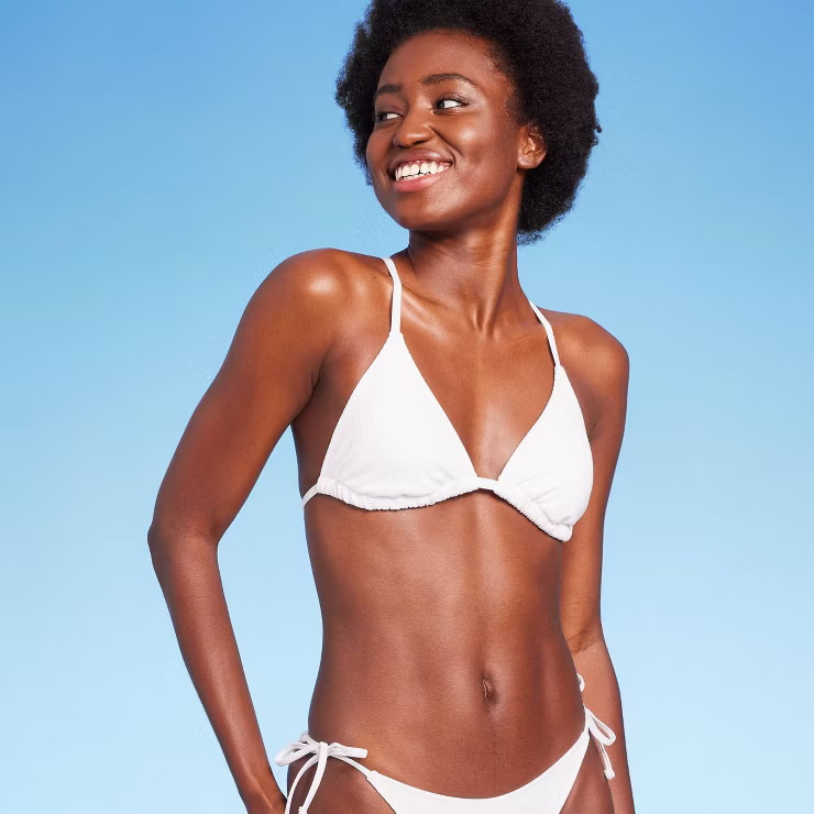 Women's Ribbed Triangle String Bikini Top - Wild Fable™ | Target