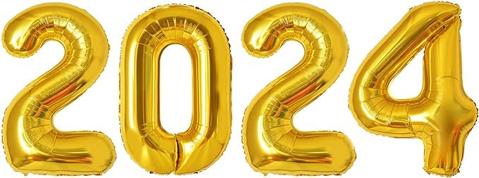 OWill 42 Inch New Years Eve Decorations 2024 Balloons,New Year Decoration Foil 2024 Balloons 2024... | Amazon (US)