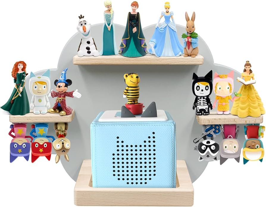Wall Shelf (Cloud) for Toniebox, Charging Station and 12-18 Tonie Figures, Magnetic Wooden Floati... | Amazon (US)