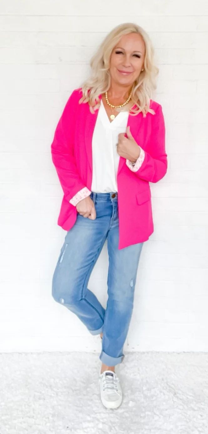 Hot Pink Blazer | Peppered with leopard