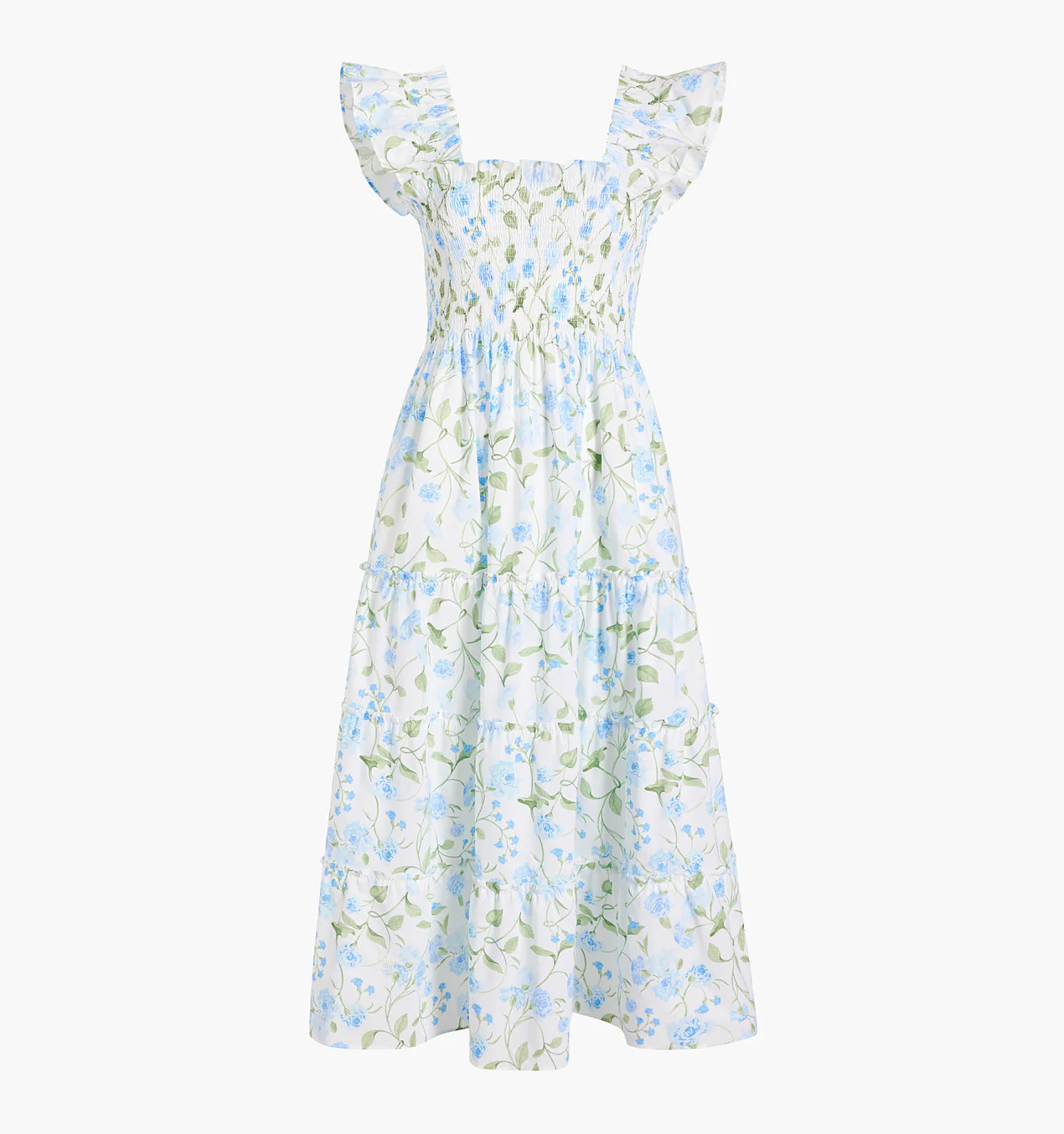 The Ellie Nap Dress - Blue Peony Bouquet Cotton | Hill House Home