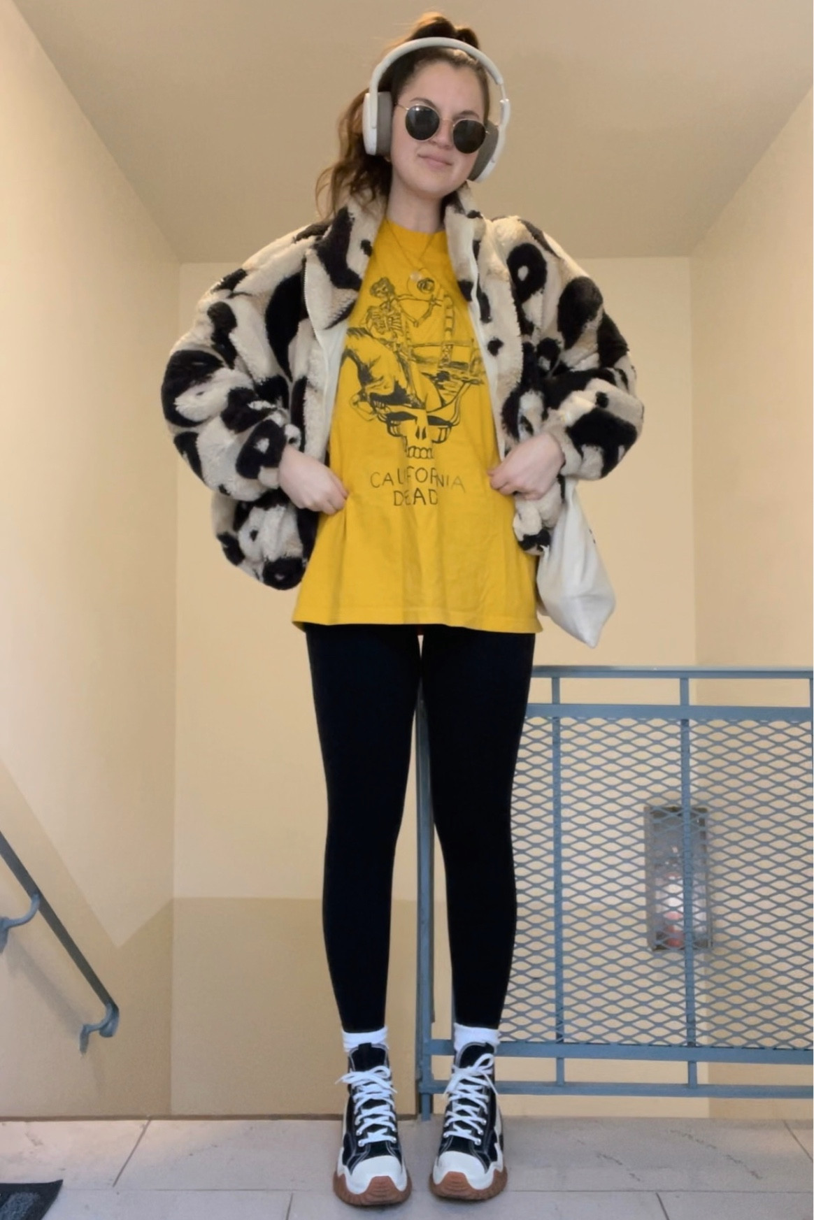 Casual outfit, yin Yang Sherpa jacket, Grateful Dead california shirt, graphic t shirt, spanx Every.Wear Active Icon black Leggings, fitness, activewear, converse Run Star Motion CX Platform, black and white, sneakers, comfy shoes, white socks from Amazon, gold jewelry, hoop earrings, coin necklace, budget friendly, affordable, ray ban sunglasses, fall / winter, Sennheiser HD 350BT Bluetooth 5.0 Wireless Headphone - 30-Hour Battery Life, USB-C Fast Charging, Virtual Assistant Button, Foldable - White (HD 350BT White), headphones on sale now, harry styles pleasing canvas tote

#LTKunder100 #LTKunder50 #LTKstyletip