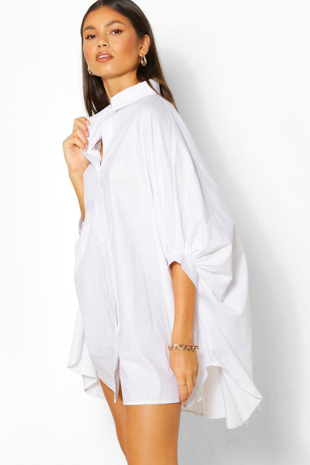 Oversized Batwing Sleeve Shirt Dress | Boohoo.com (UK & IE)