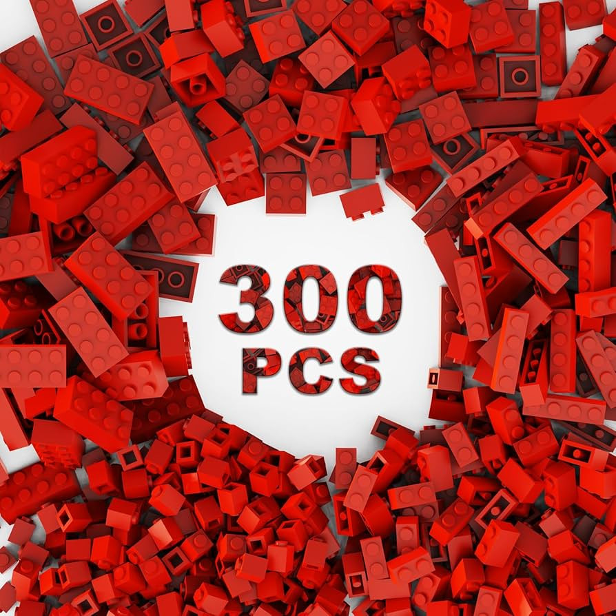 300 Pcs Classic Building Bricks, Red Bulk Bricks,Compatible with Lego and Major Brands Parts and ... | Amazon (US)