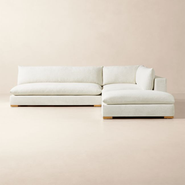 Deseo 4-Piece Modular White Performance Fabric Deep Depth Sectional Sofa with Loveseat | CB2